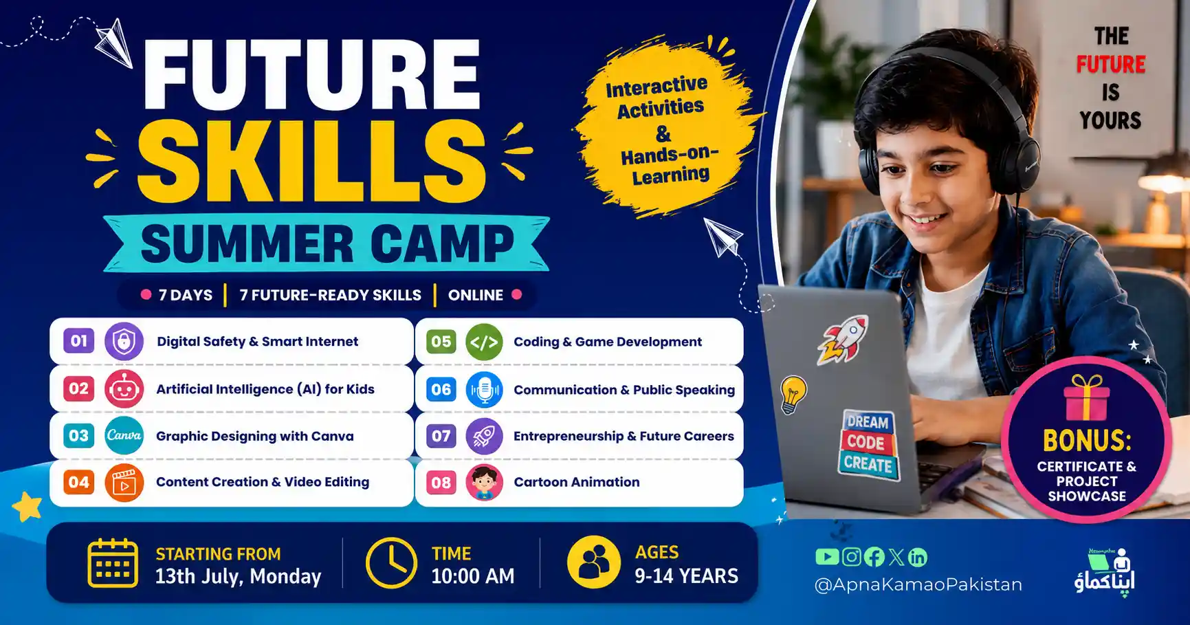Apna Kamao Future Skills Summer Camp Certificate